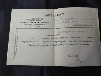 云宸嘉赏-勋臻佳藏四月精品大拍场次 - 德意志魏玛共和国律师函