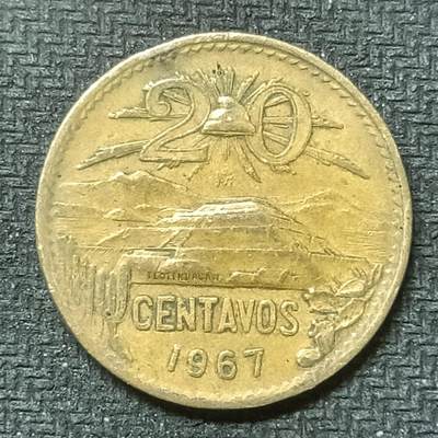 逸泉钱币2026第十九场世界钱币纪念币B2310-2754 2454墨西哥1967年20分