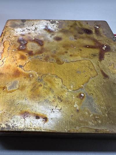 清-民国-建国｜老铜器专场.伍 民国婴戏图錾刻老铜墨盒