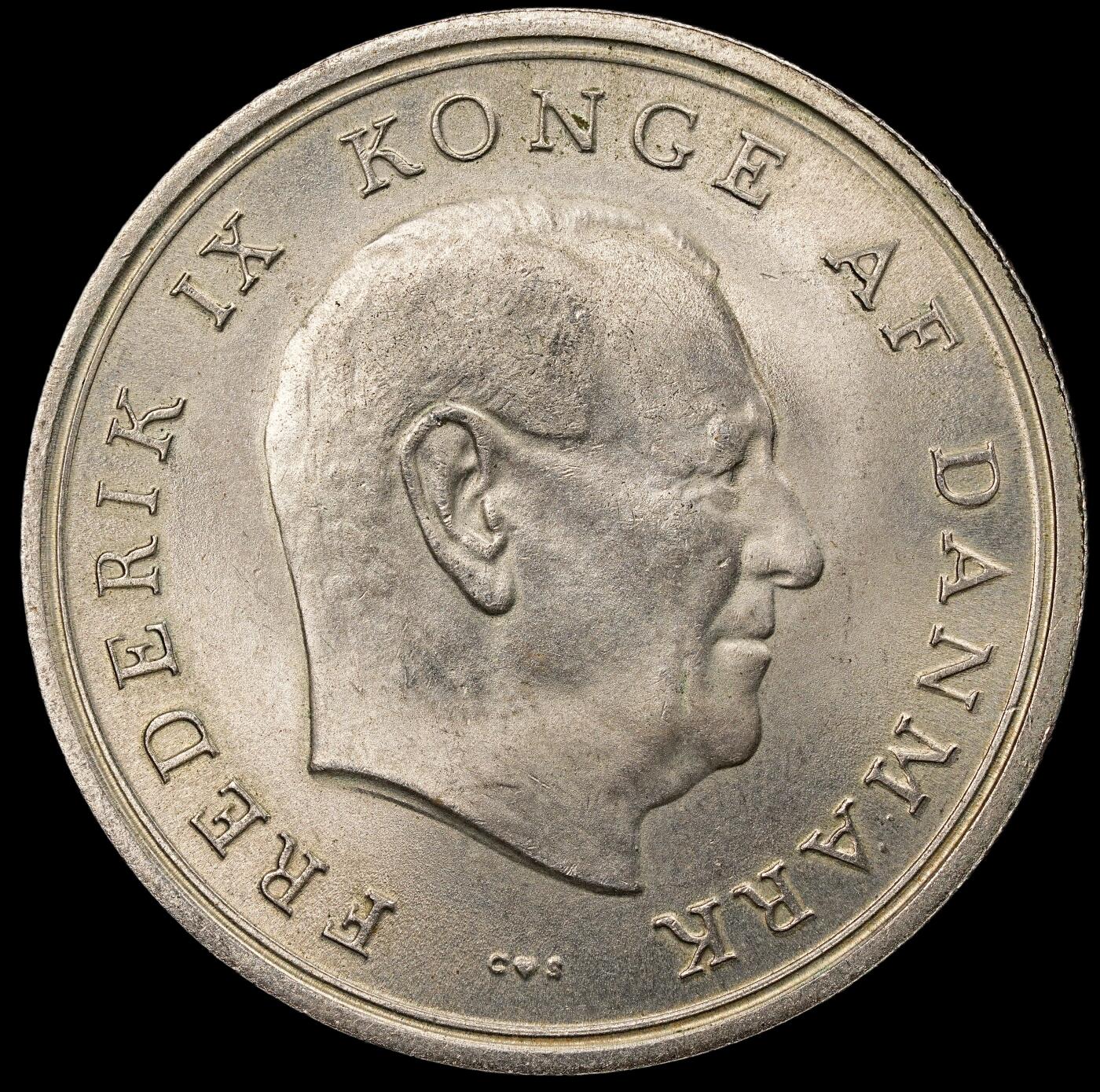 修遠堂世界钱币第112期 1967年丹麦玛格丽特公主结婚纪念10克朗银币 20.40g，含银80%