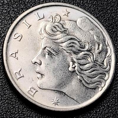 泉币菌-第229场-拍品多 请提前出价 原光美品 29mm  巴西1克鲁塞罗铜镍币 1974年 女神 