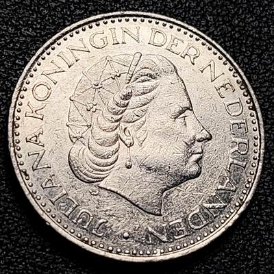 泉币菌-第229场-拍品多 请提前出价 1968 荷兰1盾 朱莉阿娜女王 25mm 