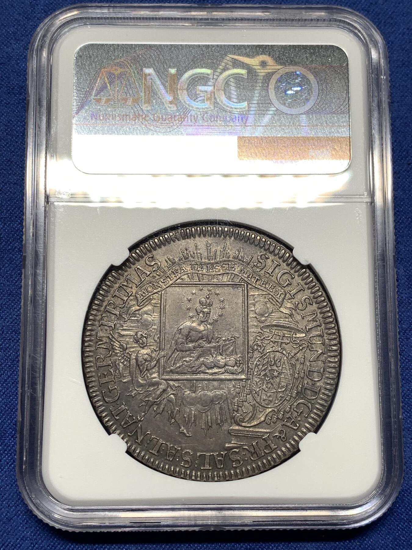 《竞宝斋》第481场 周日，周一 2场连拍 （全场包邮）20级店铺 欢迎送拍 NGC AU58 神圣罗马帝国 萨尔茨堡大主教区 1754年 圣母抱婴泰勒大银币 稀见品种 独年发行 更高分仅3枚