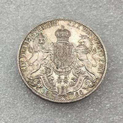 世界钱币专场拍卖 每周二开拍 - 1866年德国汉诺威狮马1泰勒银币