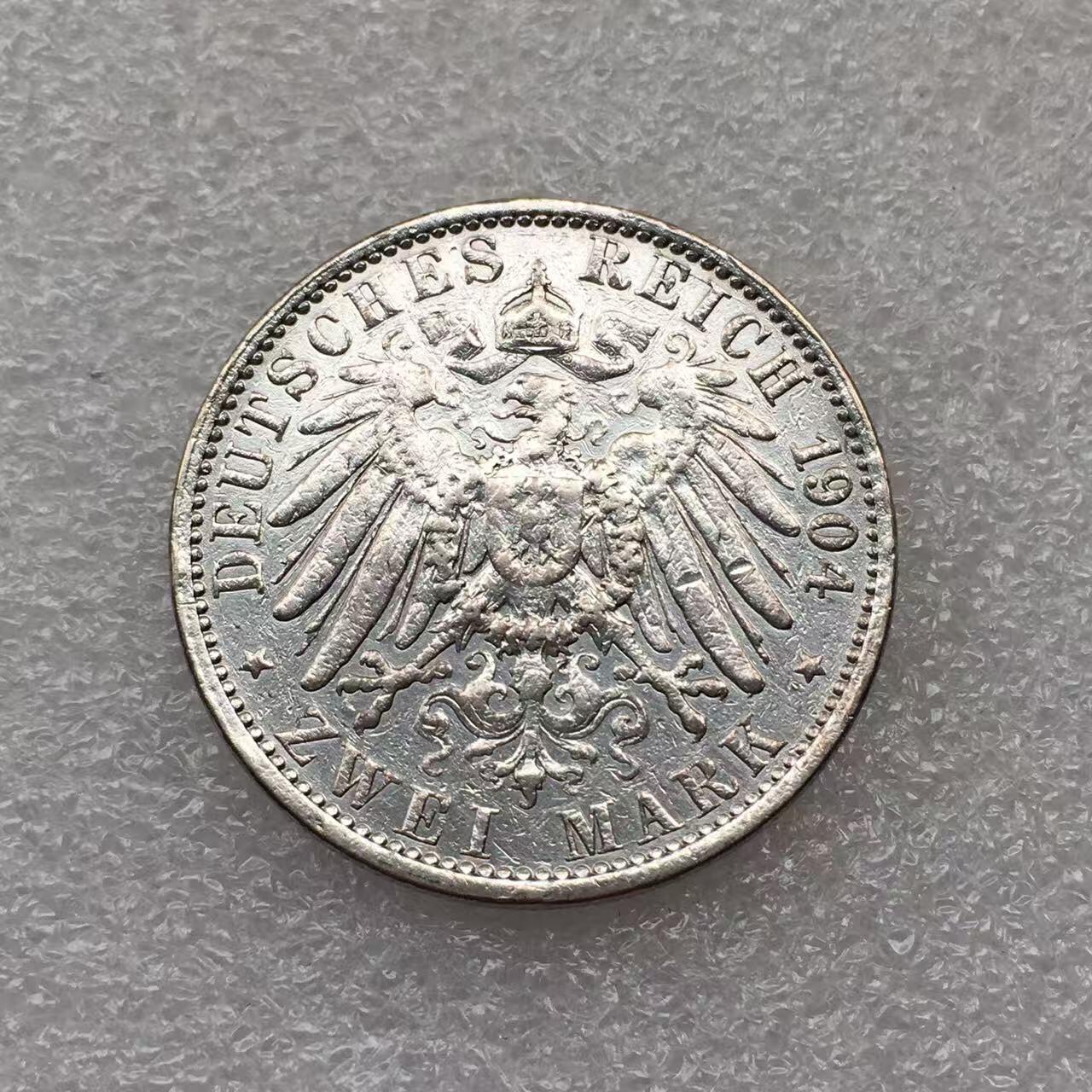 世界钱币专场拍卖 每周二开拍 少见1904年德国黑森达姆斯塔特2马克银币