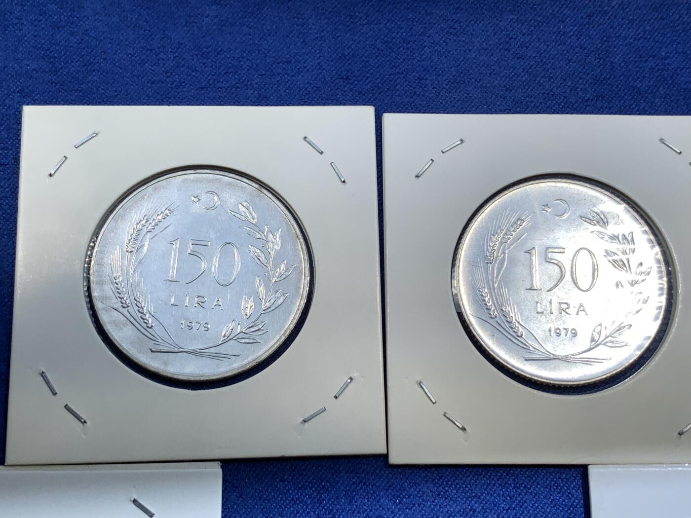 《竞宝斋》第481场 周日，周一 2场连拍 （全场包邮）20级店铺 欢迎送拍 土耳其1975-1980年F.A.O纪念币8枚套（150里拉银币齿边，光边加字两枚不同）