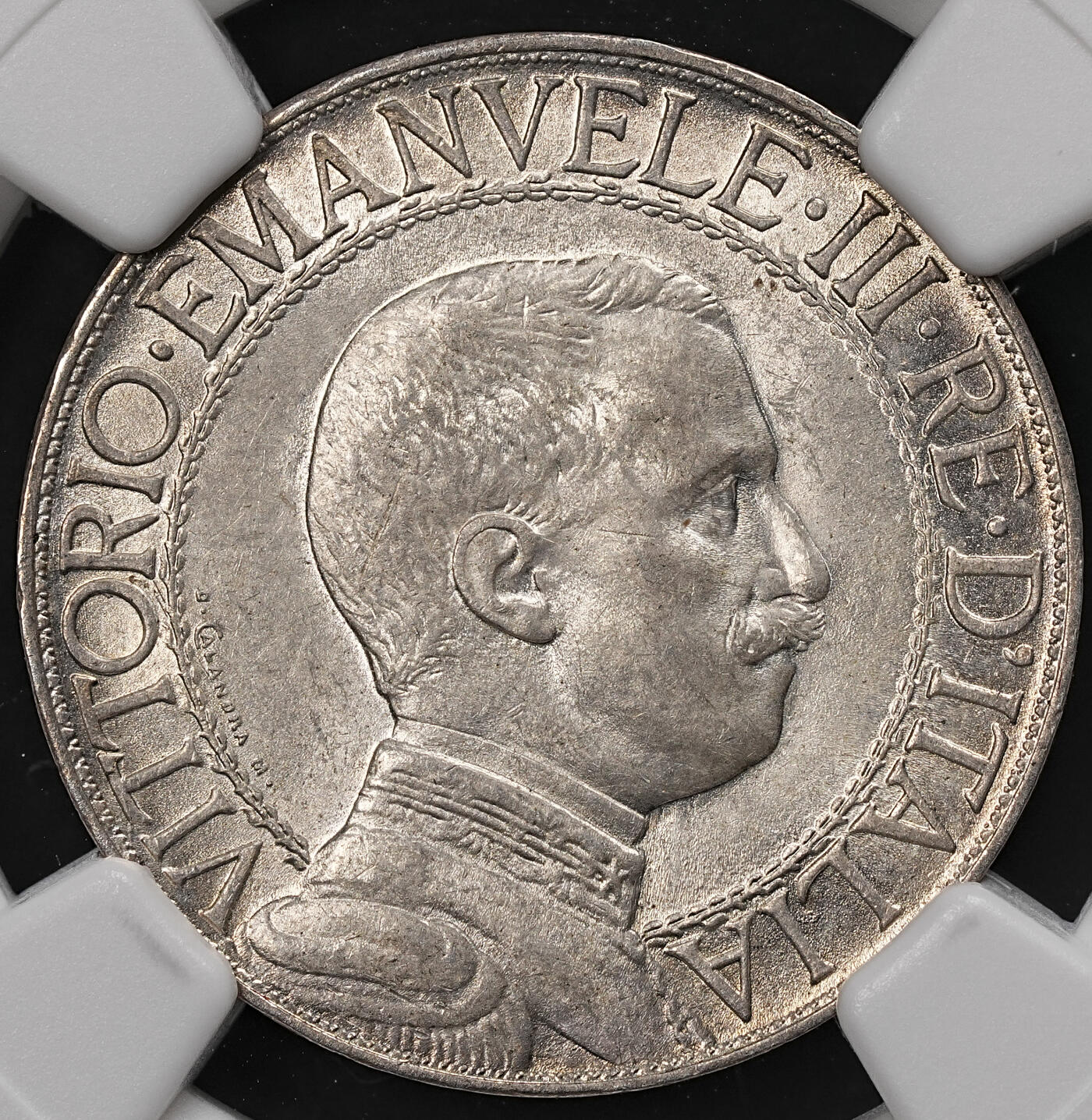 修遠堂世界钱币第112期 NGC MS63 1913年意大利圈版马车1里拉银币，上期拍品，被鸽重拍