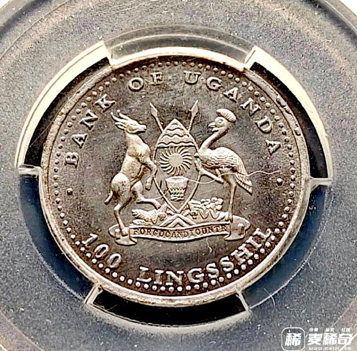 全新乌干达2004年100先令马年生肖评级币  MS67 高分好品