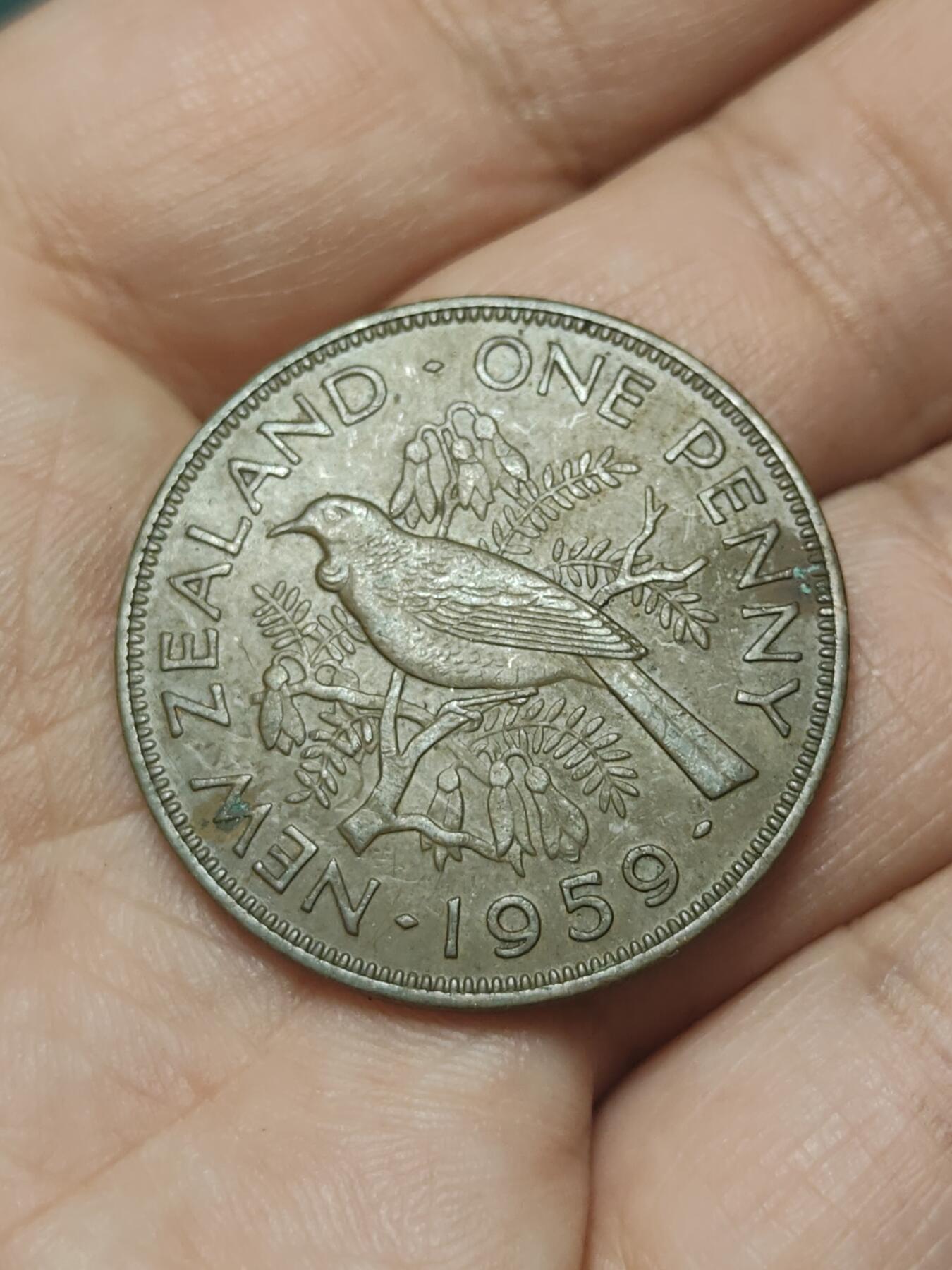 2026年第四十五场(总第二百一十四场）外国好品散币场(免佣金) 新西兰🇳🇿1959年1便士(伊丽莎白二世青年桂冠第二版)