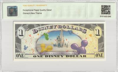 PThappally收藏第57次拍卖，英联邦地区硬币纸币 美国，2009 年迪士尼 1 美元 T 系列，用于迪士尼商店和乐园 TQG 66 EPQD Gem UNC
