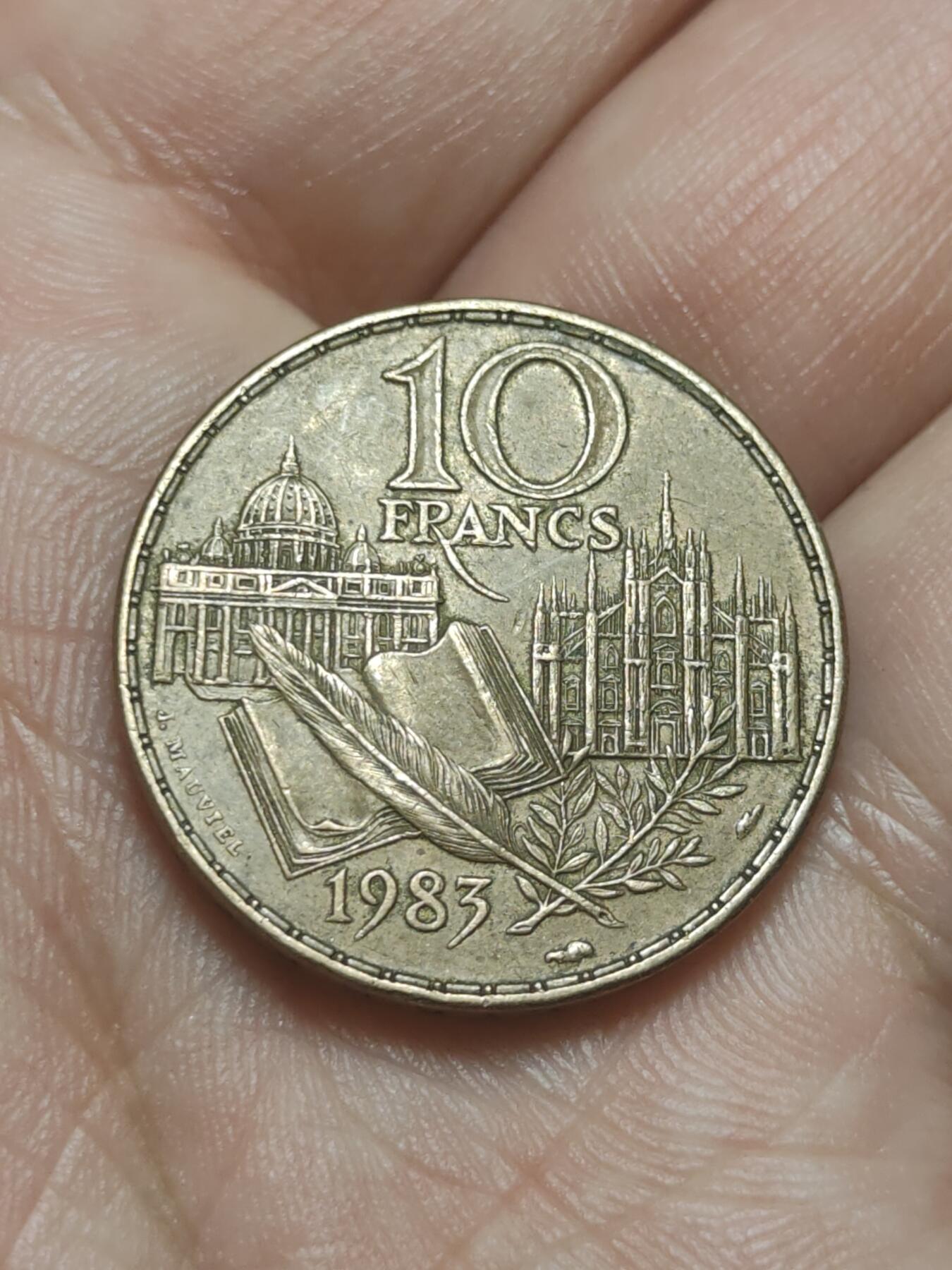 2026年第四十五场(总第二百一十四场）外国好品散币场(免佣金) 法国🇫🇷1983单年份10法郎(法国批判现实主义文学家，斯丹达尔诞辰200周年纪念币)