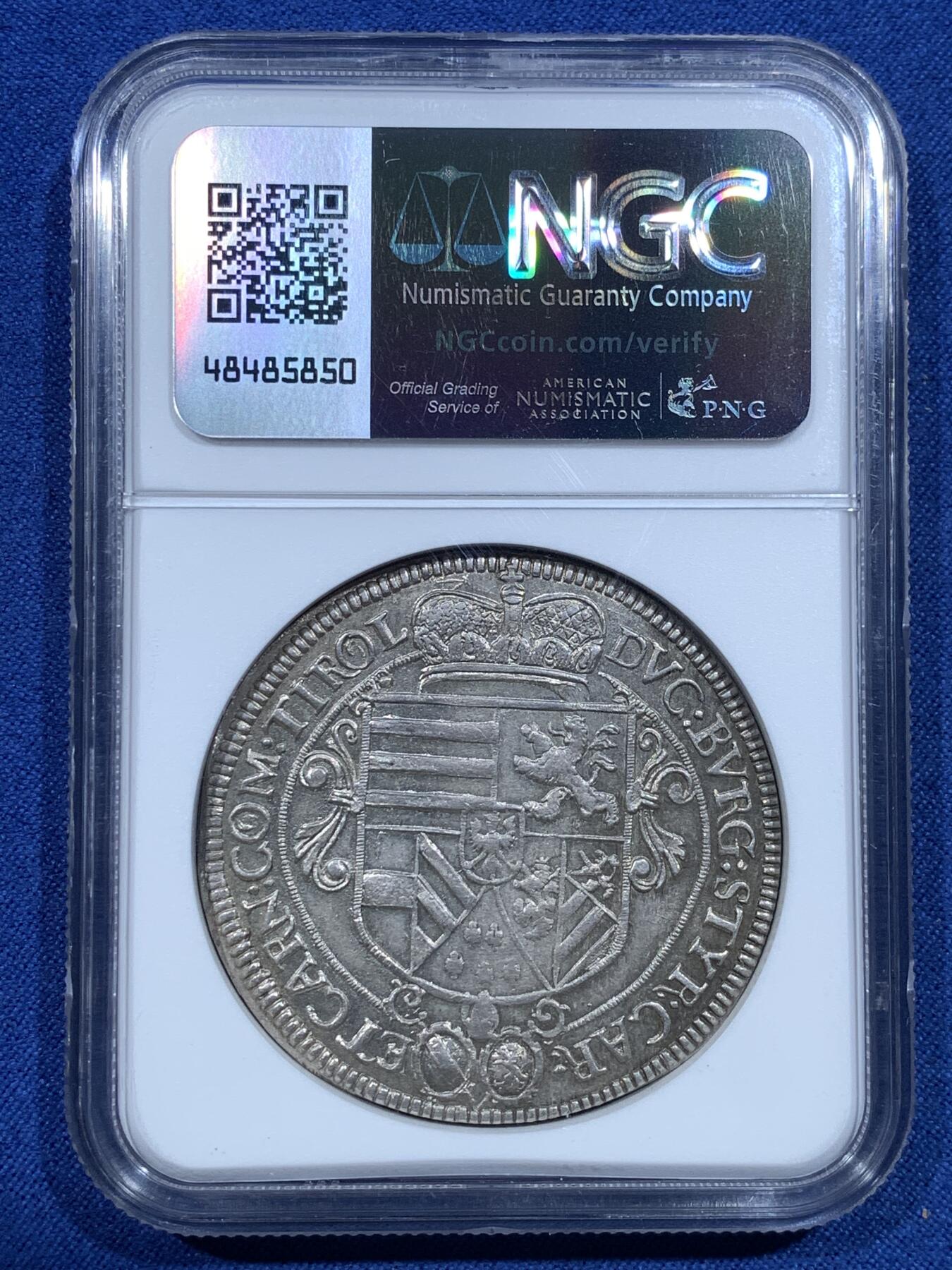 《竞宝斋》第482场 周日，周一 2场连拍 （全场包邮）20级店铺 欢迎送拍 唯一亚军分 NGC MS63 奥地利帝国 1621年 利奥波德 泰勒大银币 400多年的老泰勒 能有这个品质确实难得