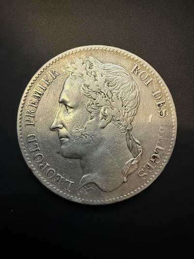 【周六 19:30】乾藏阁外国银币专场・裸币 / 评级币 + 银章铜章 保真包老 - 比利时 1849 年 利奥波德一世 5 法郎 大银币