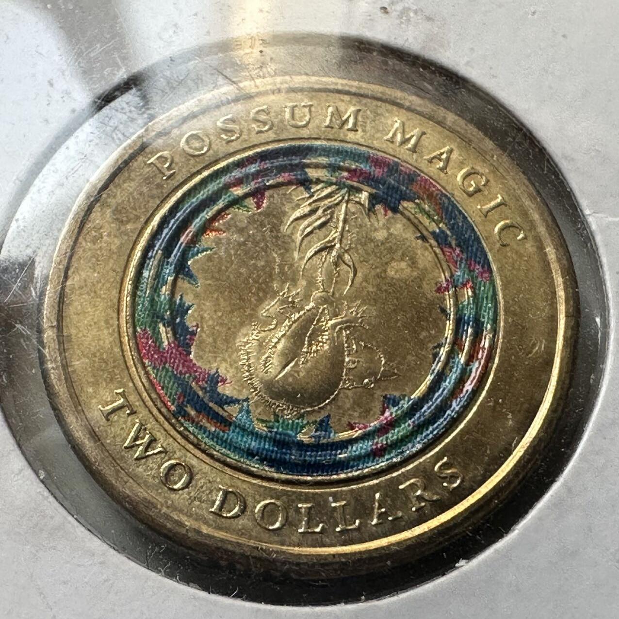 🌹外币初藏🌹🐯2026年第44场   每周二四六晚8️⃣点  世界硬币  澳大利亚 2017年 《袋貂魔法》30周年 2澳元彩色纪念币（蓝绿版）