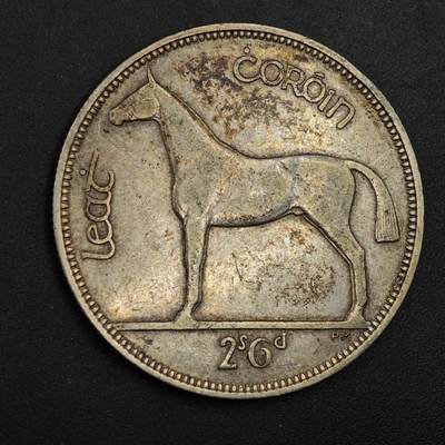 【淘币小摊】实时拍第八百九十六拍   银币套币场    每周一统一发货 爱尔兰1928年半克朗马银币