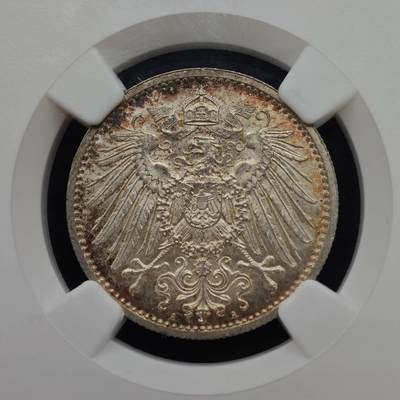 【淘币小摊】实时拍第八百九十六拍   银币套币场    每周一统一发货 德国1914年1马克银币 NGC MS65