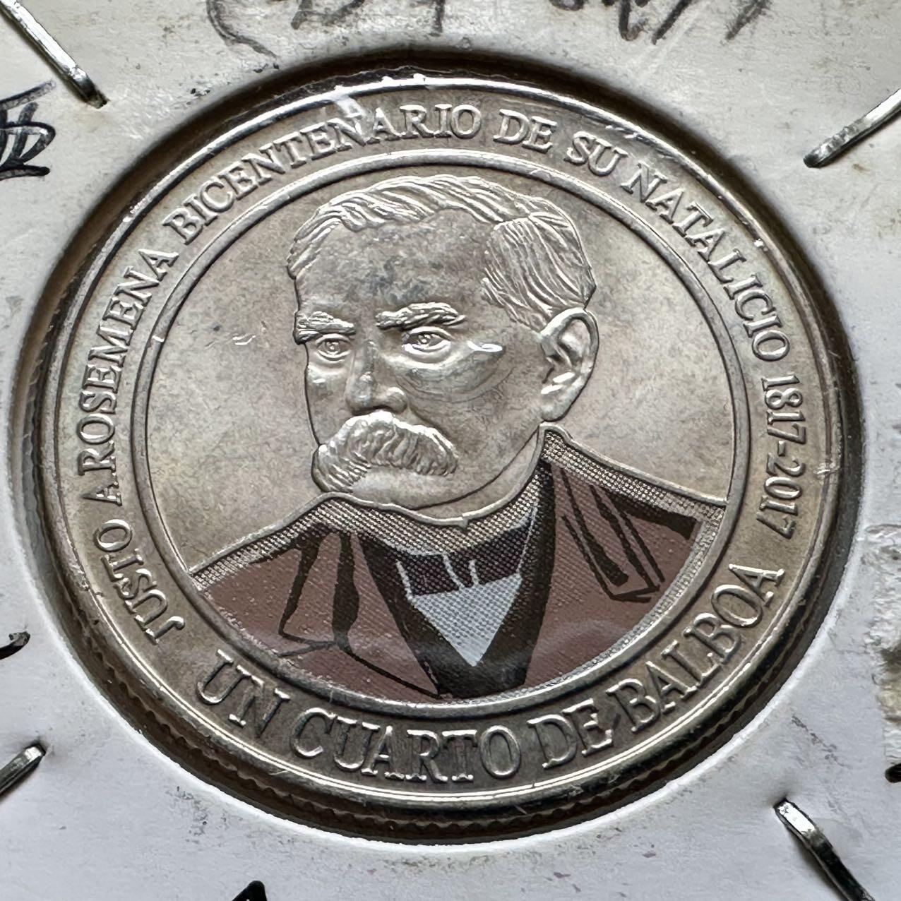 🌹外币初藏🌹🐯2026年第44场   每周二四六晚8️⃣点  世界硬币  巴拿马 2018年 1/4巴波亚 彩色纪念币 