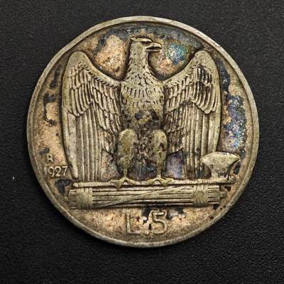 【淘币小摊】实时拍第八百九十六拍   银币套币场    每周一统一发货 意大利1927年5里拉银币