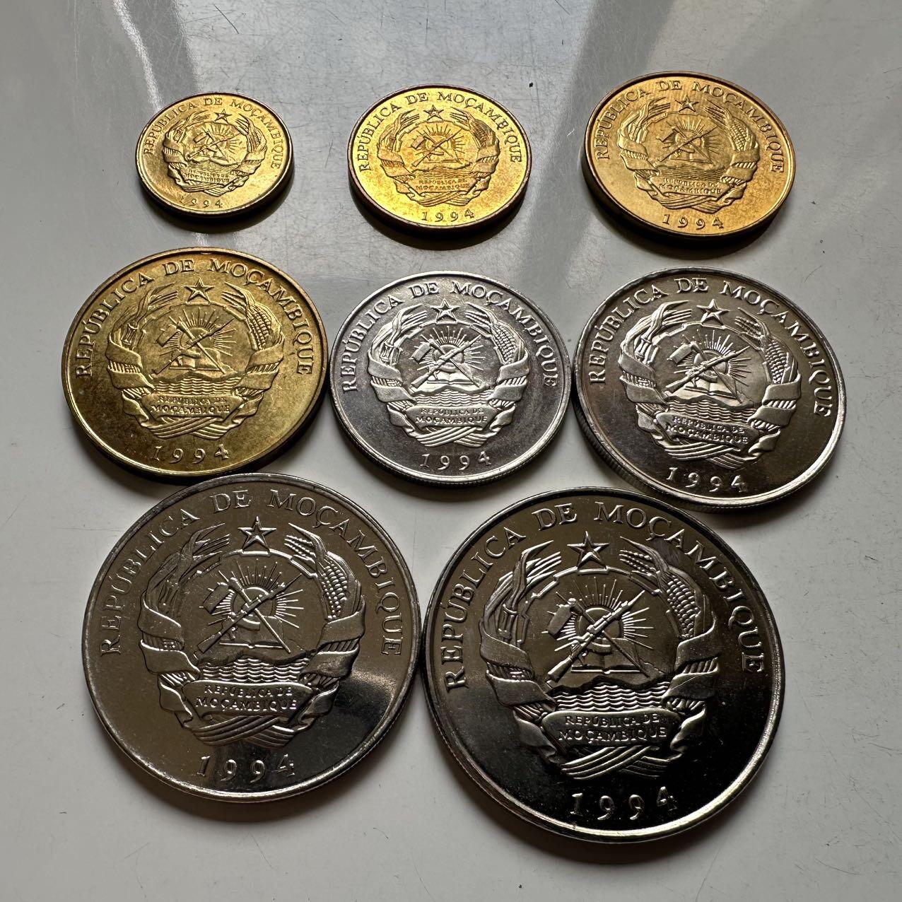 🌹外币初藏🌹🐯2026年第44场   每周二四六晚8️⃣点  世界硬币 莫桑比克1994年8枚全套