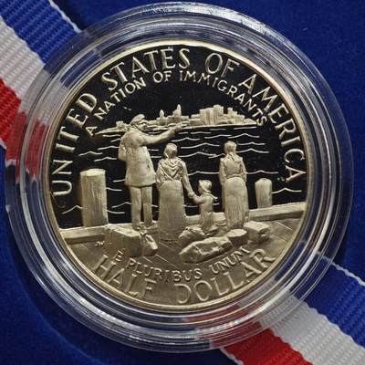 【淘币小摊】实时拍第八百九十六拍   银币套币场    每周一统一发货 美国1986年半美元非流通纪念币 自由女神像百年 原盒