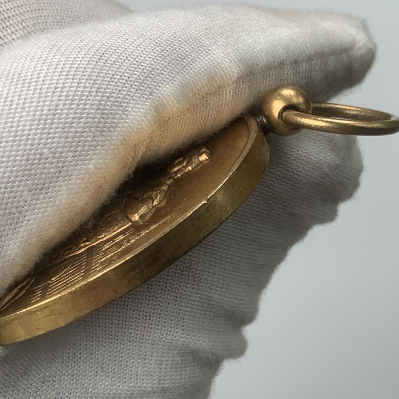 掌中浮雕-藏着的欧洲第059场 1898年比利时根特市长纪念碑揭幕镀金铜章，50.5mm