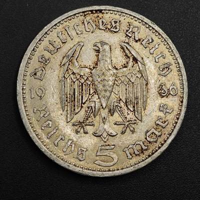 【淘币小摊】实时拍第八百九十六拍   银币套币场    每周一统一发货 德国1936年兴登堡5马克银币