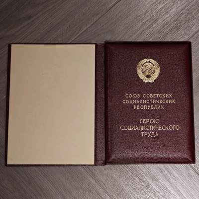 【涛泉堂】第42期（4月26日）勋奖章徽章专场拍卖 苏联物理科学家的劳动英雄大证书