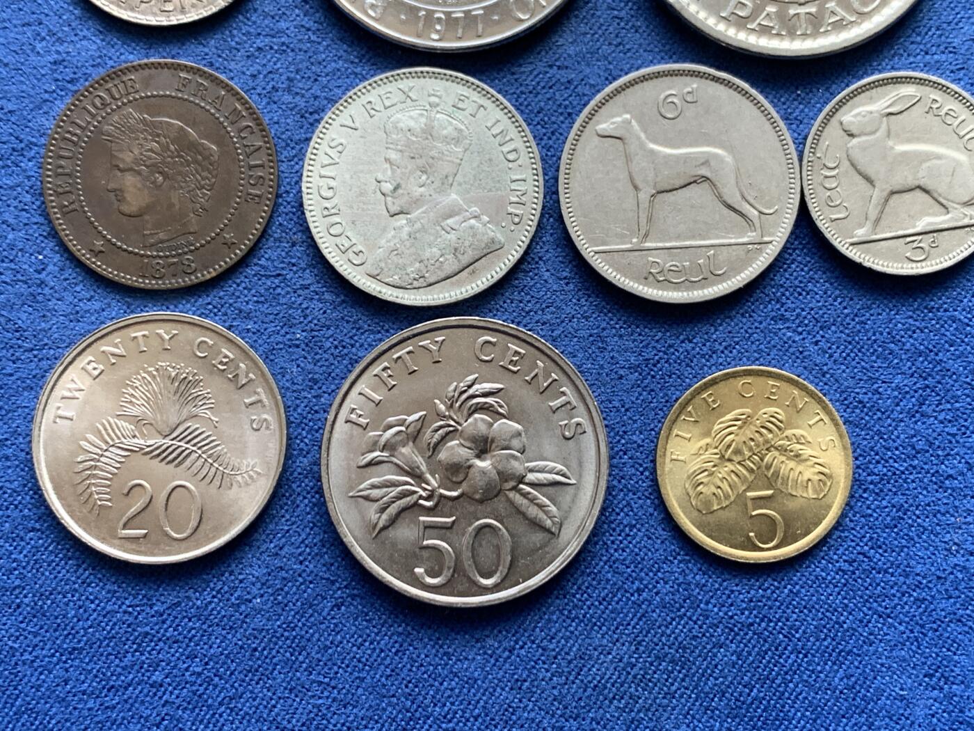 《竞宝斋》第482场 周日，周一 2场连拍 （全场包邮）20级店铺 欢迎送拍 10枚一组 各国铜币和银币，品相都挺不错的，品种和版本自辨