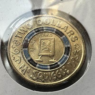 🌹外币初藏🌹🐯2026年第44场   每周二四六晚8️⃣点  世界硬币 -  澳大利亚 2019年 《Mr Squiggle》系列2澳元彩色纪念币（黑板Blackboard版）