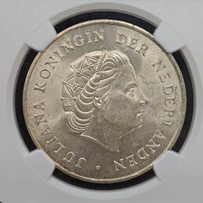 【淘币小摊】实时拍第八百九十六拍   银币套币场    每周一统一发货 荷属安德烈斯1964年2.5盾银币 NGC MS62