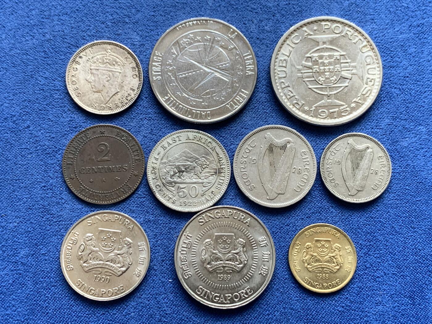 《竞宝斋》第482场 周日，周一 2场连拍 （全场包邮）20级店铺 欢迎送拍 10枚一组 各国铜币和银币，品相都挺不错的，品种和版本自辨