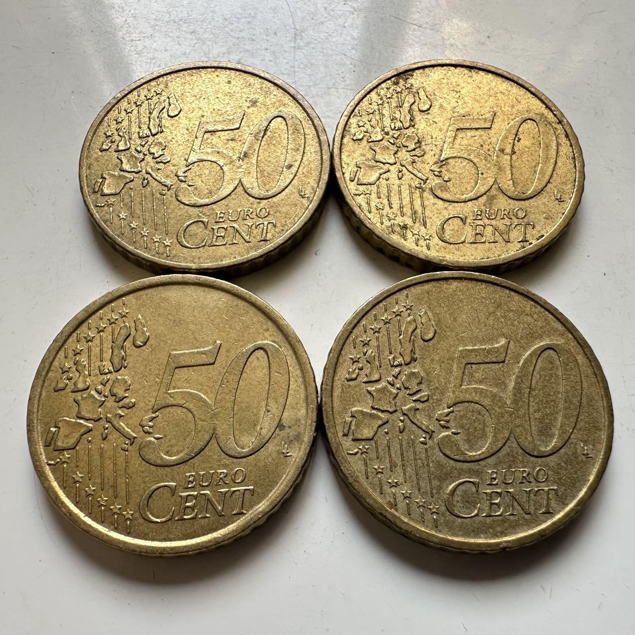 🌹外币初藏🌹🐯2026年第44场   每周二四六晚8️⃣点  世界硬币 50欧分4枚