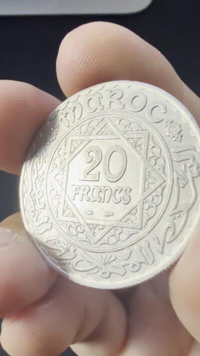 【周六 19:30】乾藏阁外国银币专场・裸币 / 评级币 + 银章铜章 保真包老 法属摩洛哥 20 法郎大银币 EMPIRE CHERIFIEN