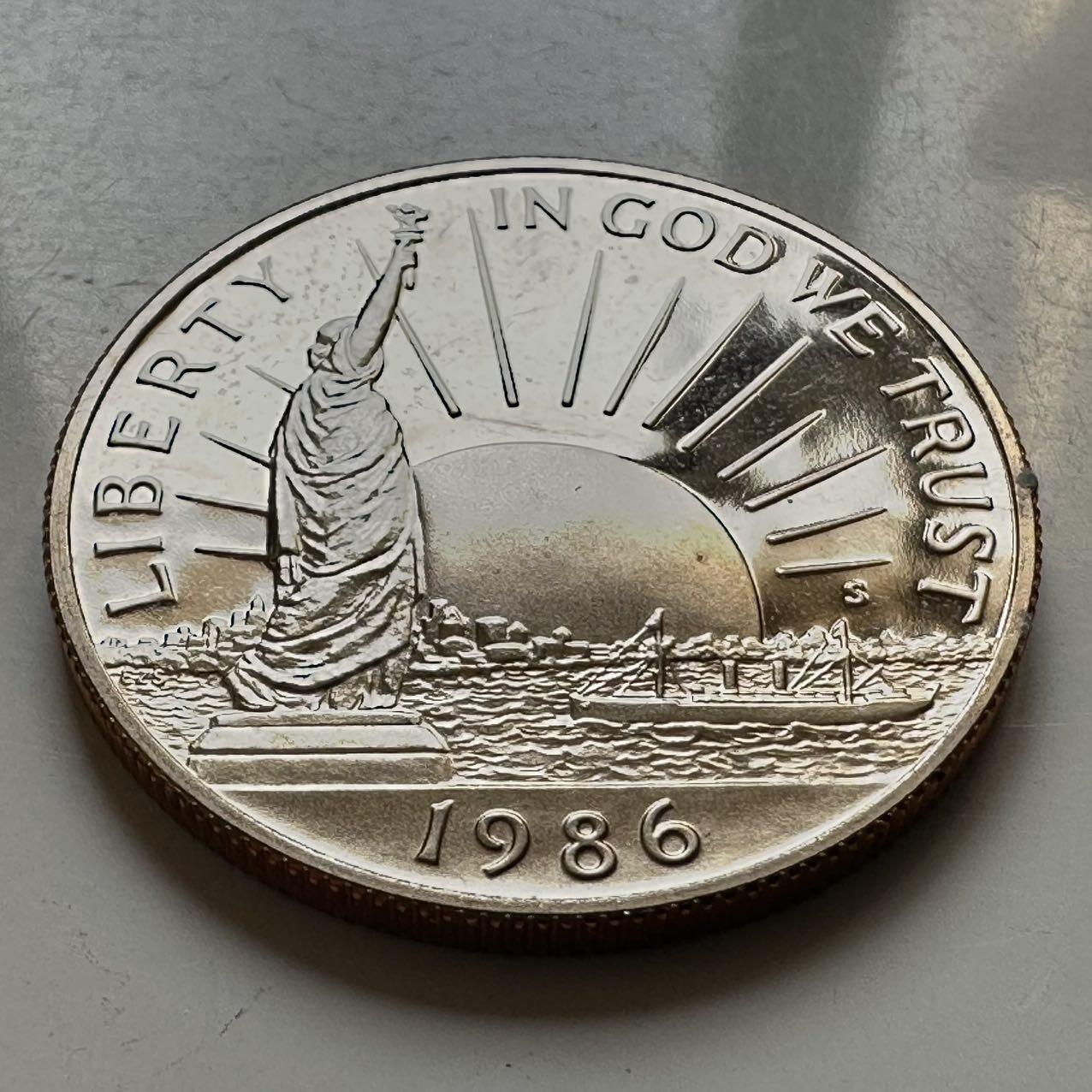 🌹外币初藏🌹🐯2026年第44场   每周二四六晚8️⃣点  世界硬币 美国 1986年 自由女神百年 1/2美元纪念币 精制币