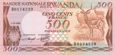 小福收藏拍卖第205期 裸钞场 本期有多张豹子号靓号  大量民国钞 百慕大样钞洋葱冠全套  阿富汗首年份查希尔国王和独立纪念碑 仅发行1000枚亚克力砖封蒙古20000图格里克帝国800周年纪念钞 卢旺达 东加勒比 斯里兰卡等多国精美纸币 卢旺达 1981年 500法郎 黑斑羚 少见 unc