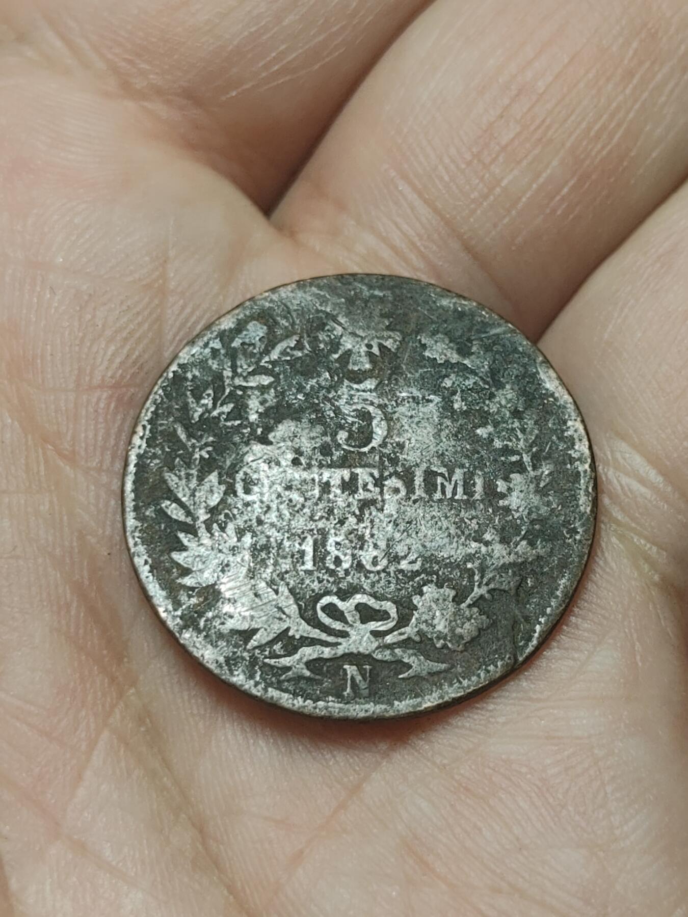 2026年第四十五场(总第二百一十四场）外国好品散币场(免佣金) 意大利王国1862年5分(维托里奥-埃马努埃莱二世时期，N标那不勒斯造，仅发行3年)