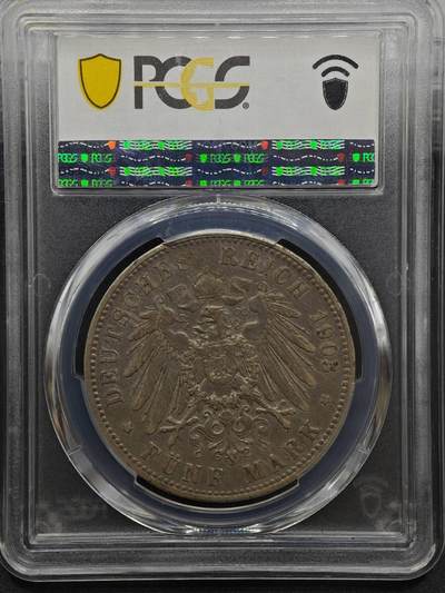 【淘币小摊】实时拍第八百九十六拍   银币套币场    每周一统一发货 德国1903年普鲁士5马克银币 PCGS XF45