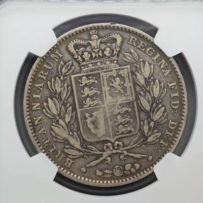 【淘币小摊】实时拍第八百九十六拍   银币套币场    每周一统一发货 英国1845年维多利亚克朗银币NGC VF25