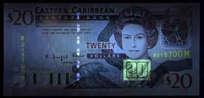 小福收藏拍卖第205期 裸钞场 本期有多张豹子号靓号  大量民国钞 百慕大样钞洋葱冠全套  阿富汗首年份查希尔国王和独立纪念碑 仅发行1000枚亚克力砖封蒙古20000图格里克帝国800周年纪念钞 卢旺达 东加勒比 斯里兰卡等多国精美纸币 东加勒比（M）蒙特塞拉特  2003年 20元 双尾 unc