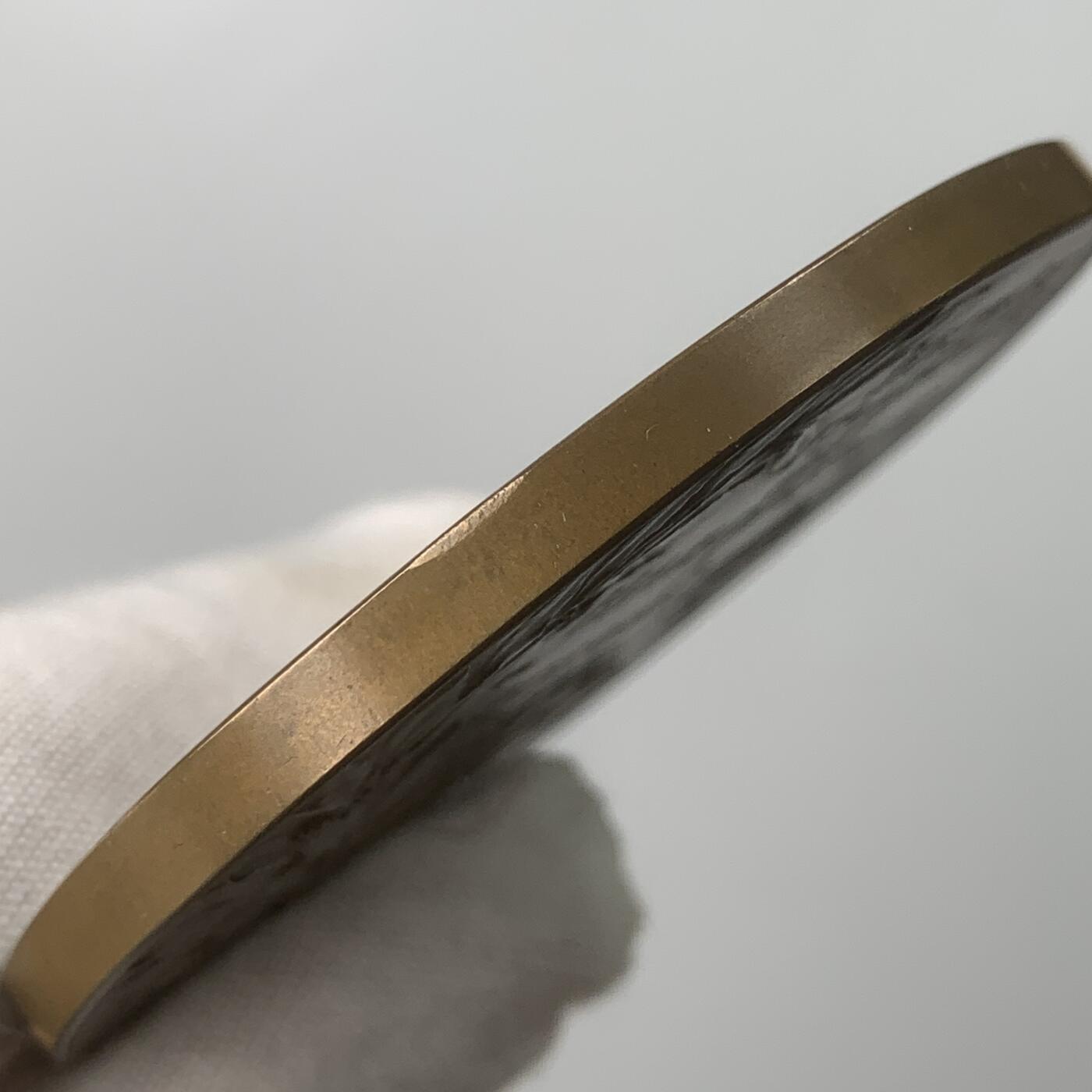 掌中浮雕-藏着的欧洲第059场 1891年法国廉价住宅协会铜章，61mm，chaplain雕刻，原盒。