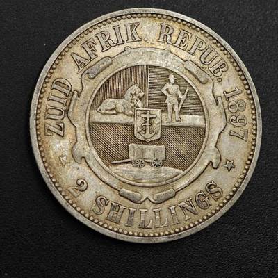 【淘币小摊】实时拍第八百九十六拍   银币套币场    每周一统一发货 南非德兰士瓦1897年2先令银币