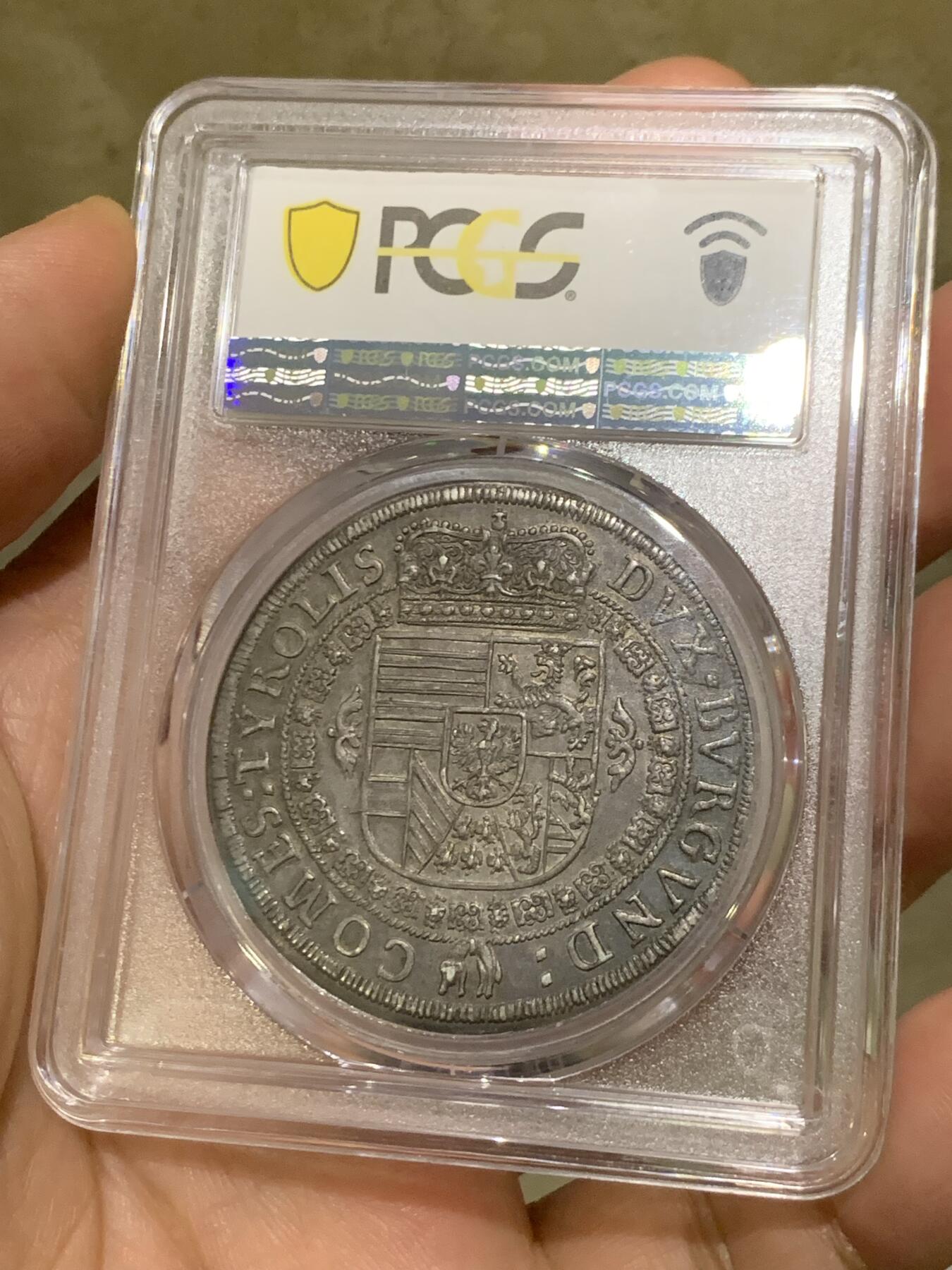 《竞宝斋》第482场 周日，周一 2场连拍 （全场包邮）20级店铺 欢迎送拍 PCGS MS63 神圣罗马 1632蒂罗尔大公利奧波德五世戎装像泰勒 TYROLIS 少见版本 难得全深打 深五彩收藏级 联合泰勒已经起飞 神罗是个不错的选择