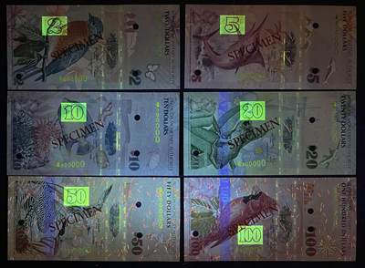 小福收藏拍卖第205期 裸钞场 本期有多张豹子号靓号  大量民国钞 百慕大样钞洋葱冠全套  阿富汗首年份查希尔国王和独立纪念碑 仅发行1000枚亚克力砖封蒙古20000图格里克帝国800周年纪念钞 卢旺达 东加勒比 斯里兰卡等多国精美纸币 百慕大 2009年 2 5 10 20 50 100元 样钞 洋葱冠 562号 6张全套 unc