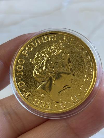 英国2017年女王神兽系列格里芬鹰1盎司纪念金币，9999金