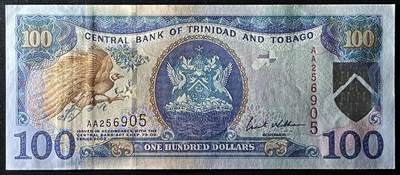 小福收藏拍卖第205期 裸钞场 本期有多张豹子号靓号  大量民国钞 百慕大样钞洋葱冠全套  阿富汗首年份查希尔国王和独立纪念碑 仅发行1000枚亚克力砖封蒙古20000图格里克帝国800周年纪念钞 卢旺达 东加勒比 斯里兰卡等多国精美纸币 特立尼达和多巴哥 2002年 100元 AA冠 无47 unc