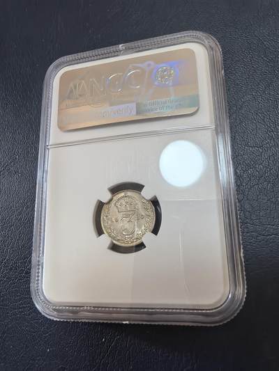 长老汇马年精选第十九场拍卖 1920 英国乔治五世3便士银币，NGC MS63