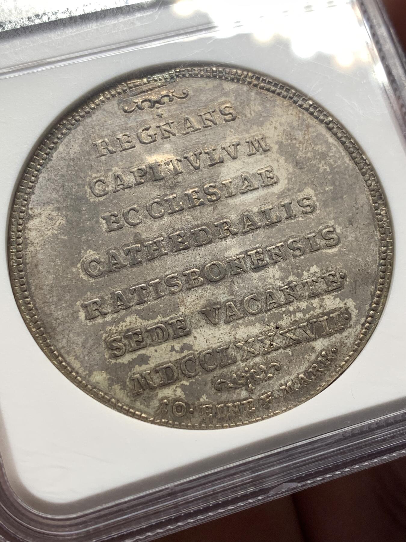 《竞宝斋》第482场 周日，周一 2场连拍 （全场包邮）20级店铺 欢迎送拍 NGC AUD 德国 1787BK 雷根斯堡主教区 缺位泰勒大银币 细节见图