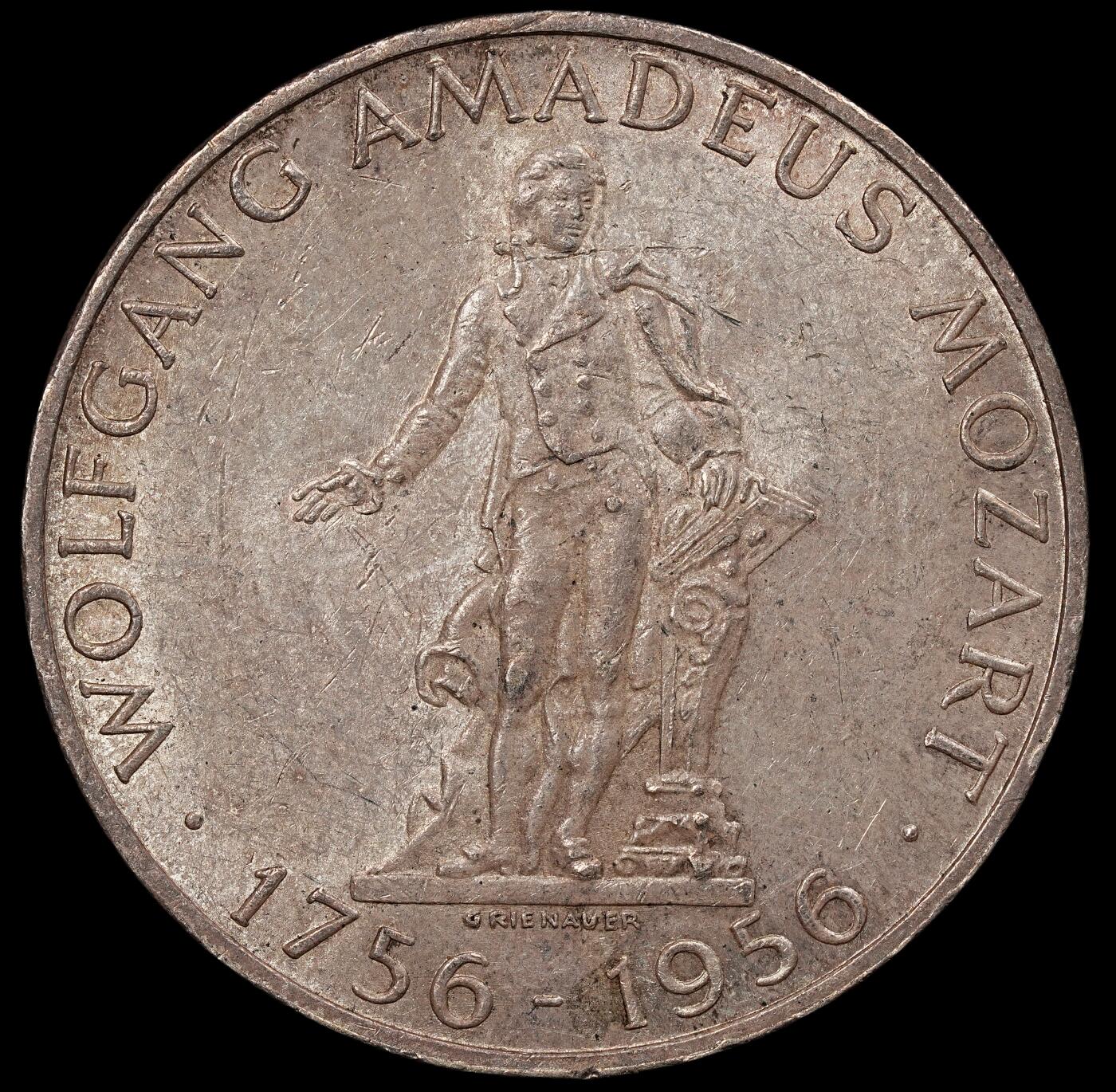 修遠堂世界钱币第112期 1956 年奥地利-莫扎特诞辰 200 周年纪念币，13g，含银80%