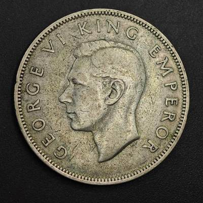 【淘币小摊】实时拍第八百九十六拍   银币套币场    每周一统一发货 新西兰1943年乔治六世半克朗银币