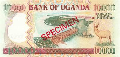 小福收藏拍卖第205期 裸钞场 本期有多张豹子号靓号  大量民国钞 百慕大样钞洋葱冠全套  阿富汗首年份查希尔国王和独立纪念碑 仅发行1000枚亚克力砖封蒙古20000图格里克帝国800周年纪念钞 卢旺达 东加勒比 斯里兰卡等多国精美纸币 乌干达 2005年 10000先令 P-45 首发年 样钞 306号 unc